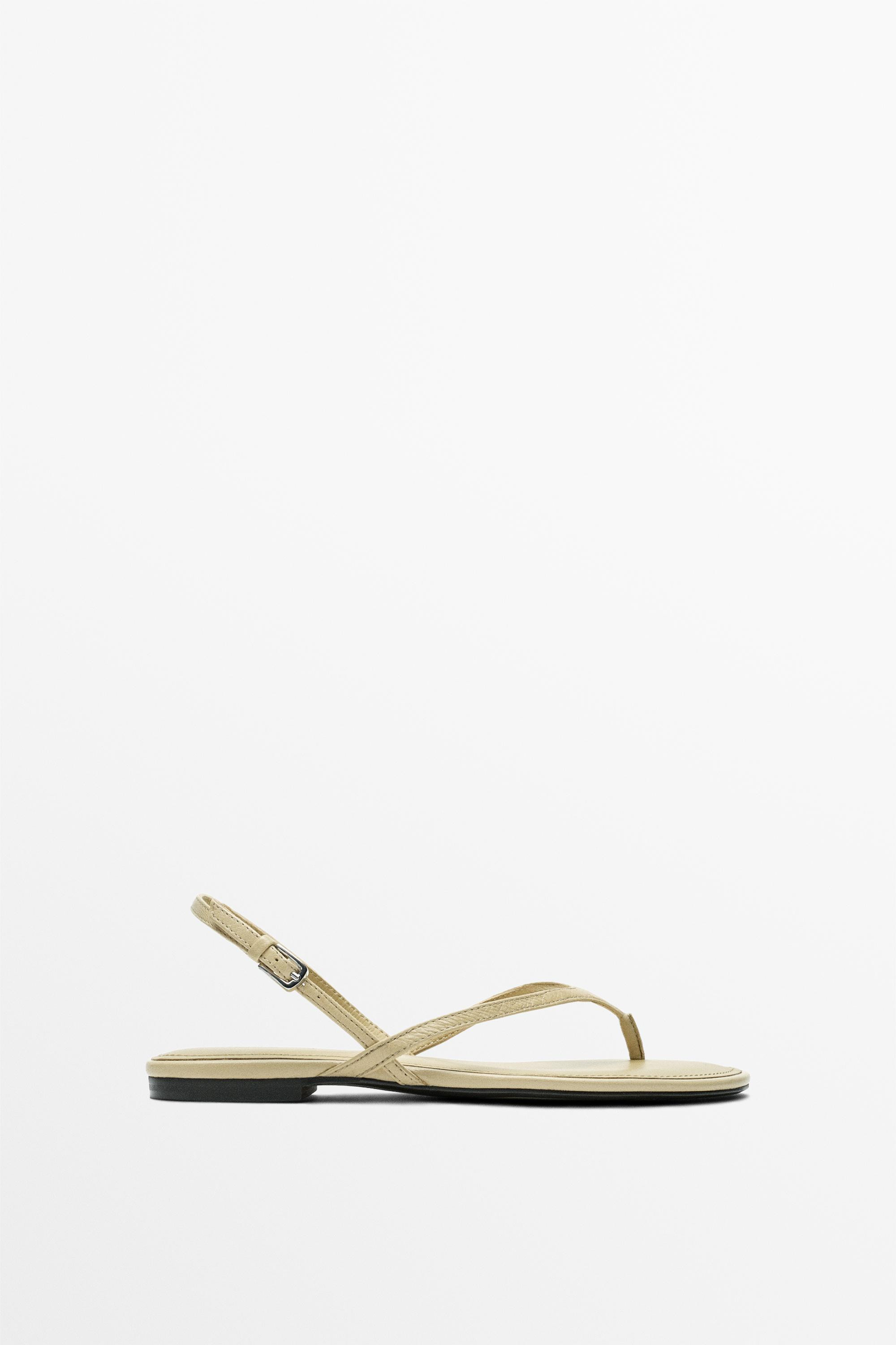 Sandale plate cuir | Massimo Dutti FR