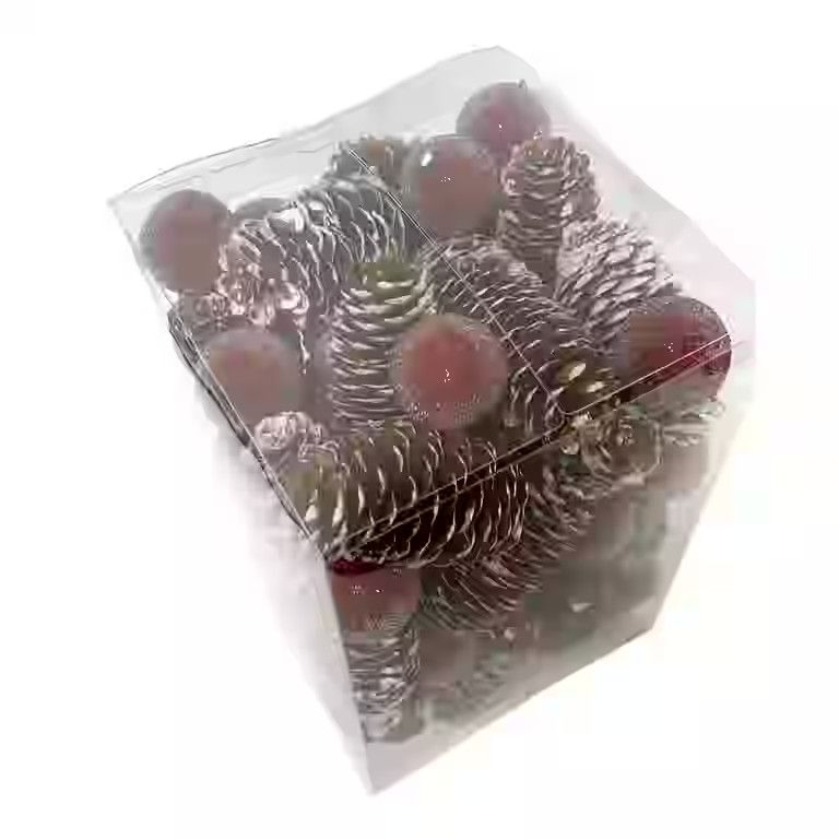 Better Homes & Garden Frosted Brown Pinecones and Red Berries 14 oz Decorative Bowl Filler - Walm... | Walmart (US)