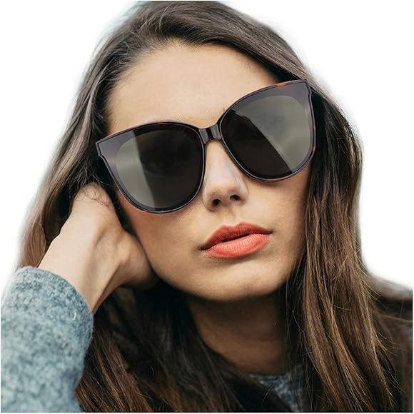 Cat Eyes Sunglasses for Women, Polarized Oversized Fashion Vintage Eyewear for Driving Fishing - ... | Amazon (US)