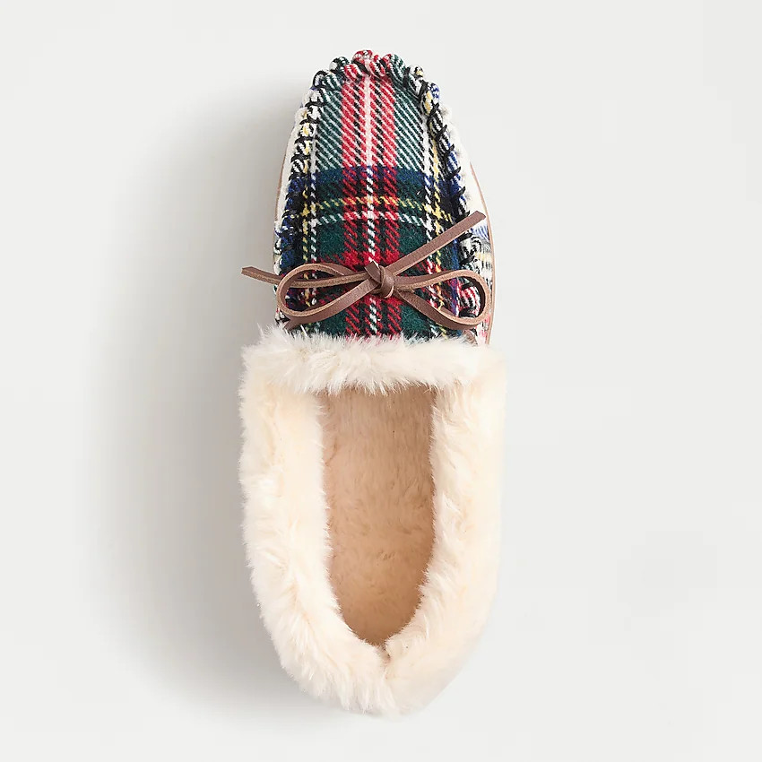Lodge moccasins in snowy Stewart tartan | J. Crew US