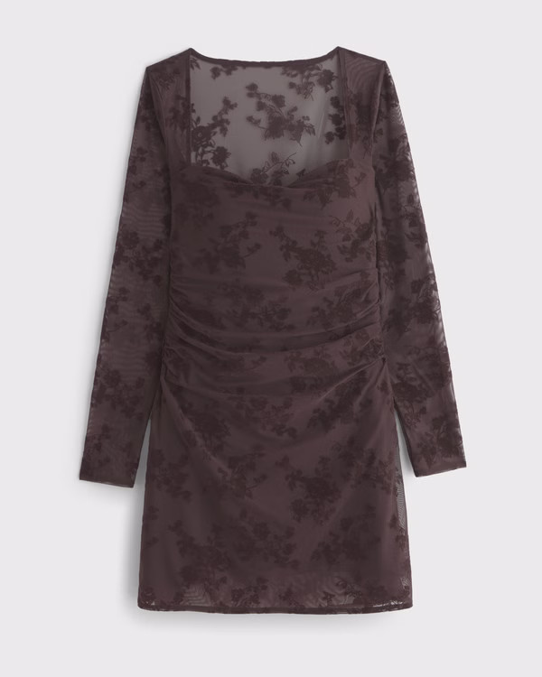 Women's Bra-Free Long-Sleeve Mesh Mini Dress | Women's New Arrivals | Abercrombie.com | Abercrombie & Fitch (UK)