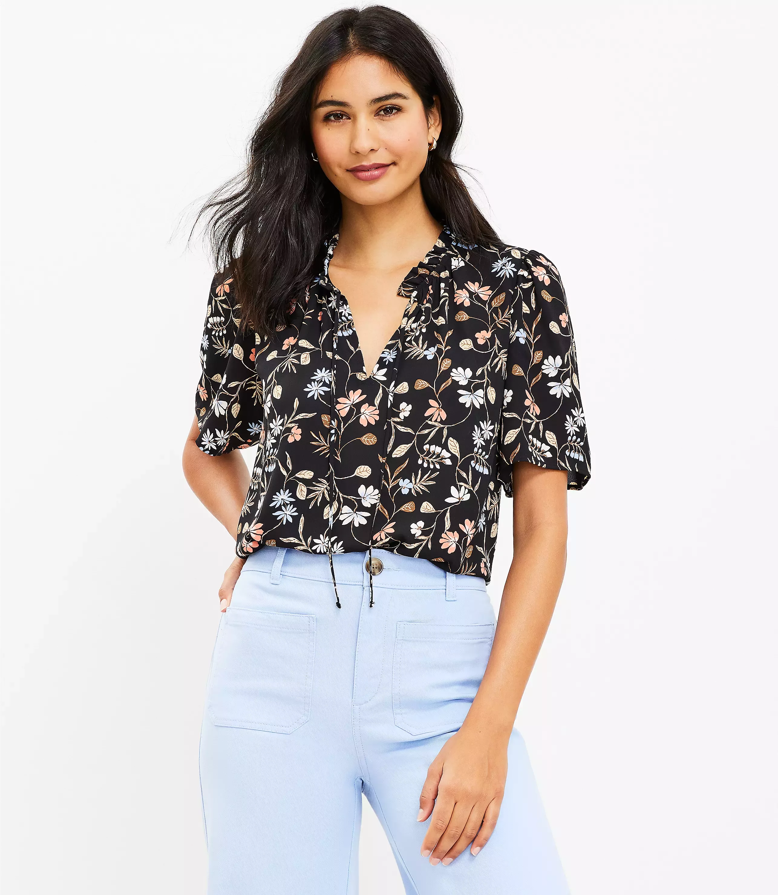 Floral Gathered Yoke Top curated on LTK