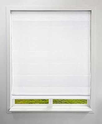 Arlo Blinds Light Filtering Fabric Roman Shades, Color: Cloud White, Size: 35.5" W x 60" H, Cordl... | Amazon (US)