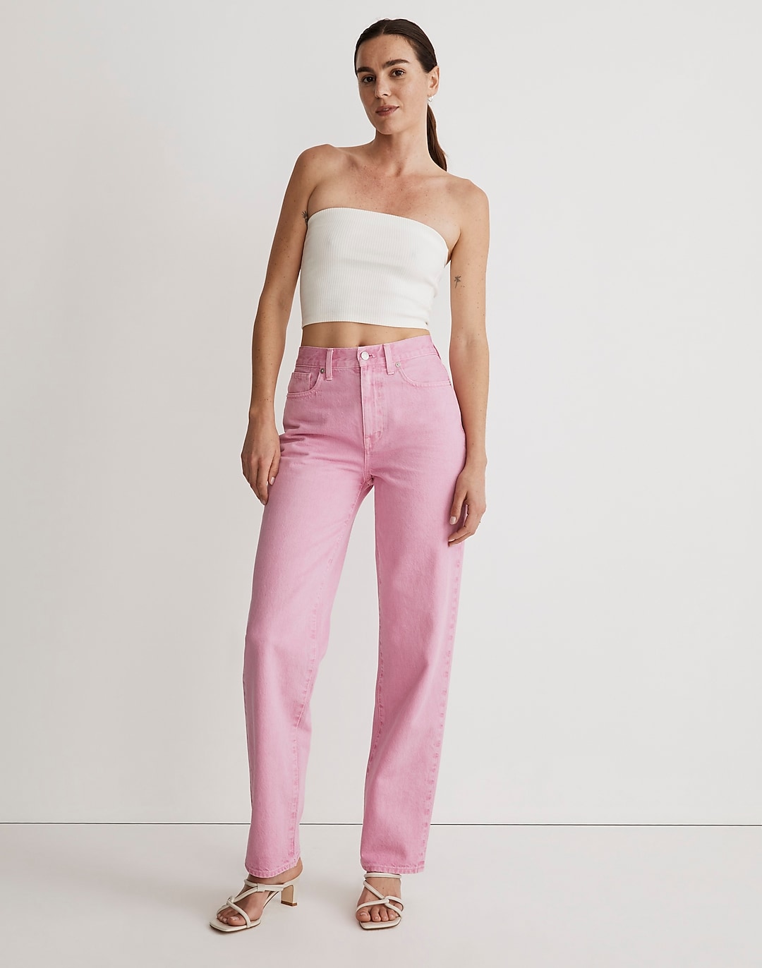 Petite Baggy Straight Jeans: Garment-Dyed Edition | Madewell