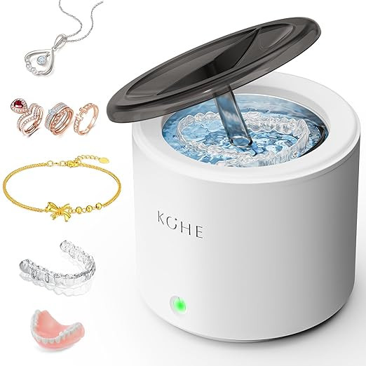 Ultrasonic Jewelry Cleaner - 48Khz Jewelry Cleaner for Jewelry, Mouth Guards, Ring, Earring, Dent... | Amazon (US)