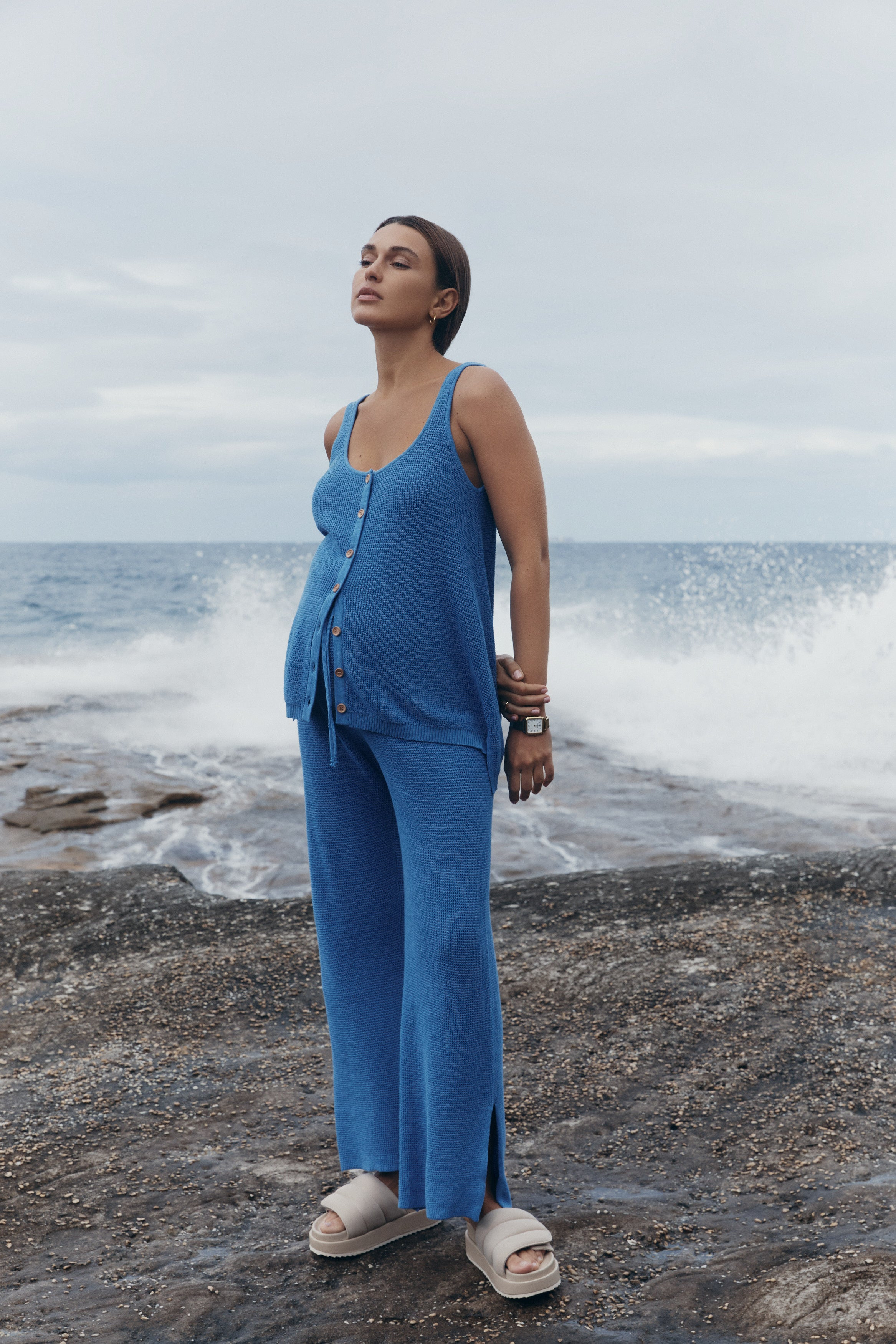 Crochet Knit Pant (Blue) | Legoe Heritage Maternity APAC