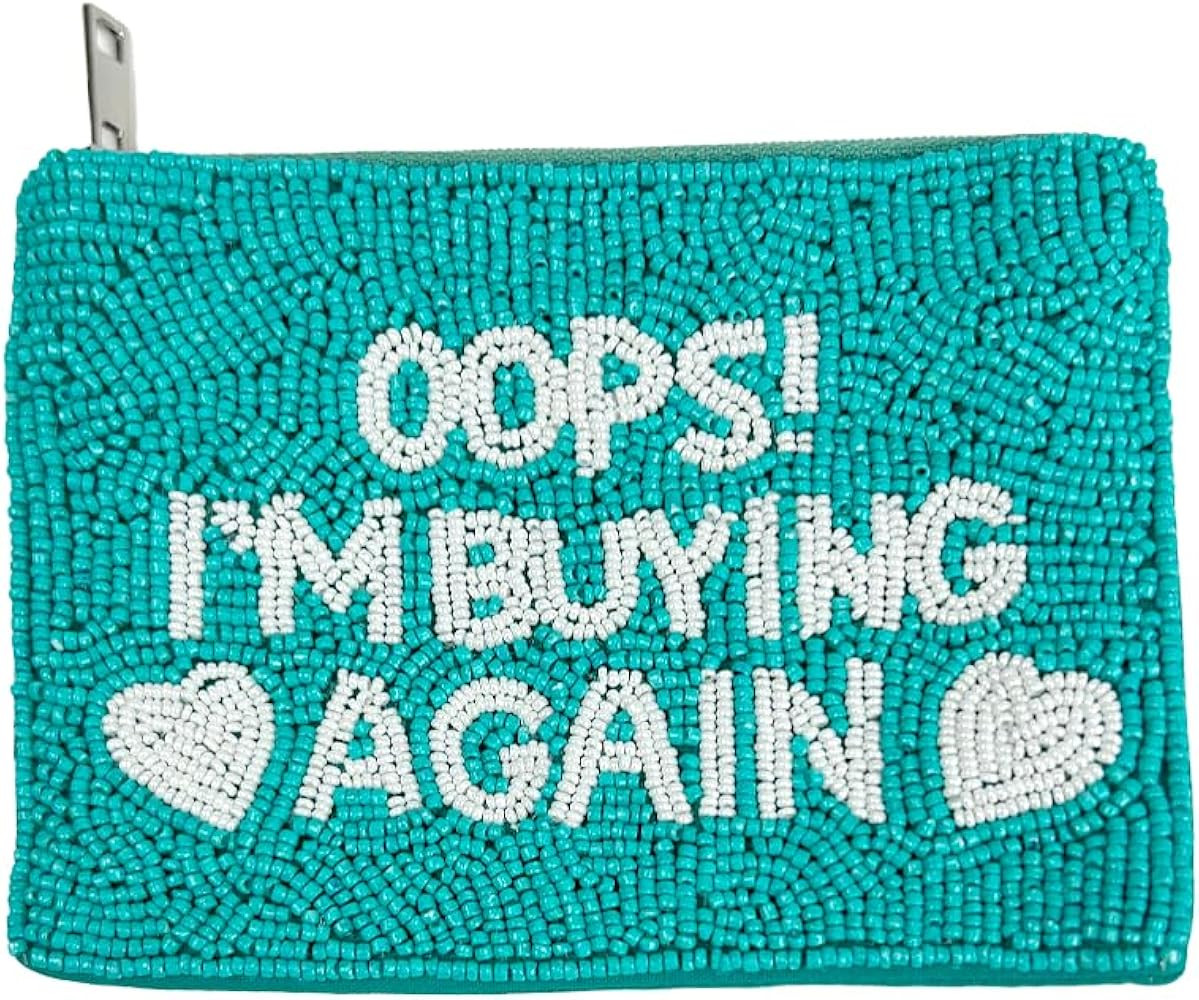 Pearl Beaded Coin Purse Handmade with Colorful Designs Savings Bag Small Zipper Pouch for Cash Ca... | Amazon (US)