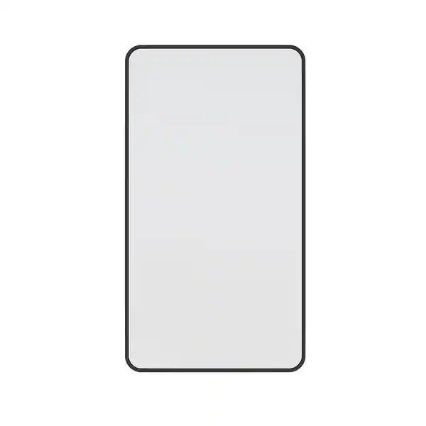 Glass Warehouse 40 in. H x 22 in. W Radius Corner Stainless Steel Framed Mirror - 40" x 22" - Bla... | Bed Bath & Beyond