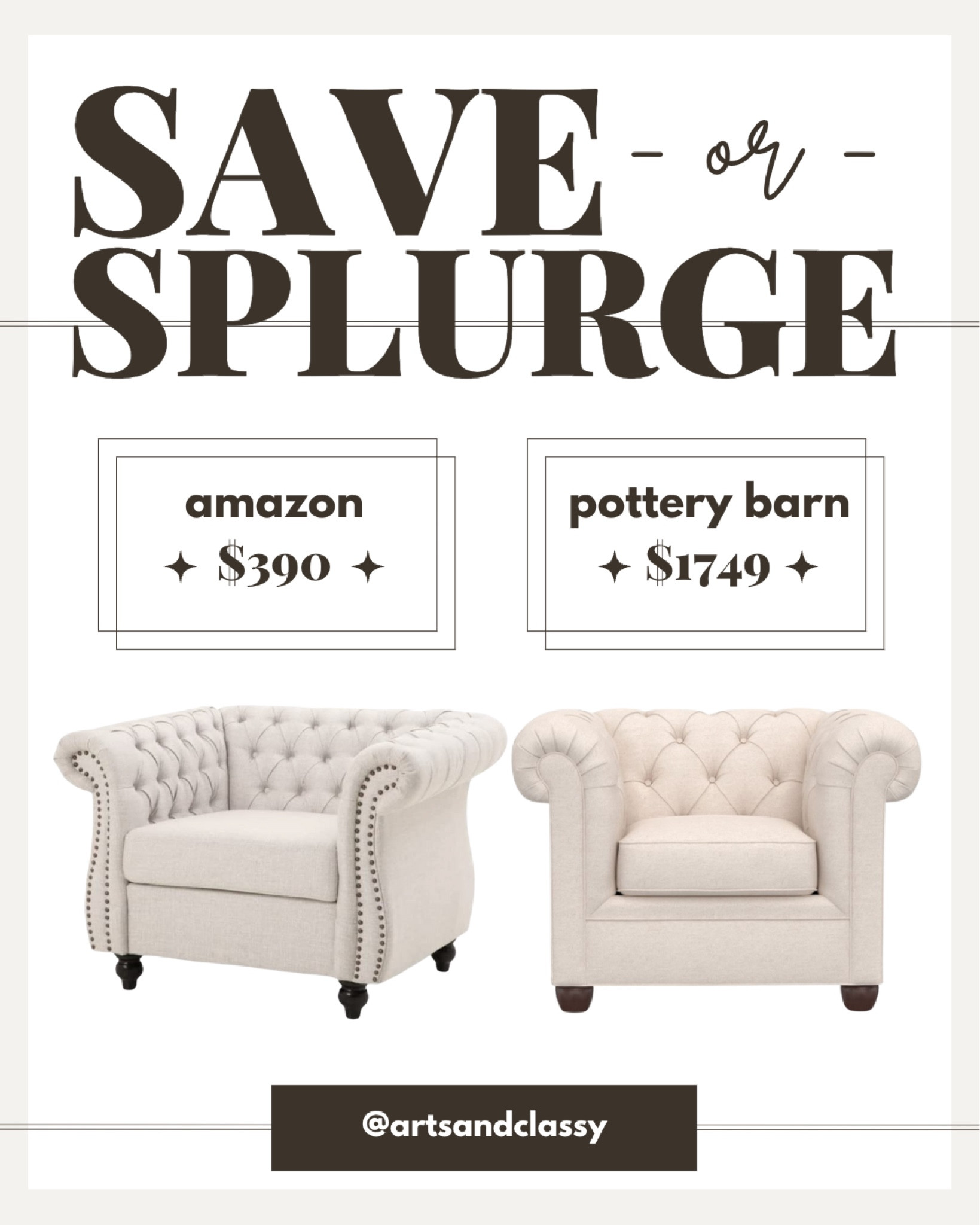 Are you looking for the perfect chair for your home? Look no further than the Chesterfield Clubhouse chair! This classic design is easy to customize and will fit into any home décor, but you don’t have to spend a fortune to get the look you want. You can find a great option on Amazon for under $390, while on the other hand, you can find the classic Chesterfield Roll Arm Upholstered chair for $1749! Get the look for less with the Clubhouse chair and you won’t be disappointed. #ChairGoals #ChesterfieldClubhouse #InteriorDesign #BudgetSavvy #MakeoverFurniture #ClassicDesign #CheapChic #AffordableStyle #ModernLook #ChairStyling #HomeDecorIdeas #ChesterfieldRollArm #ChesterfieldSale #SofaOnBudget #AmazonFinds

#LTKFind #LTKhome #LTKsalealert