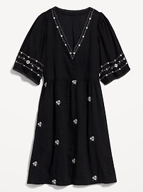 Bell-Sleeve Floral-Embroidered V-Neck Mini Shift Dress for Women | Old Navy (US)