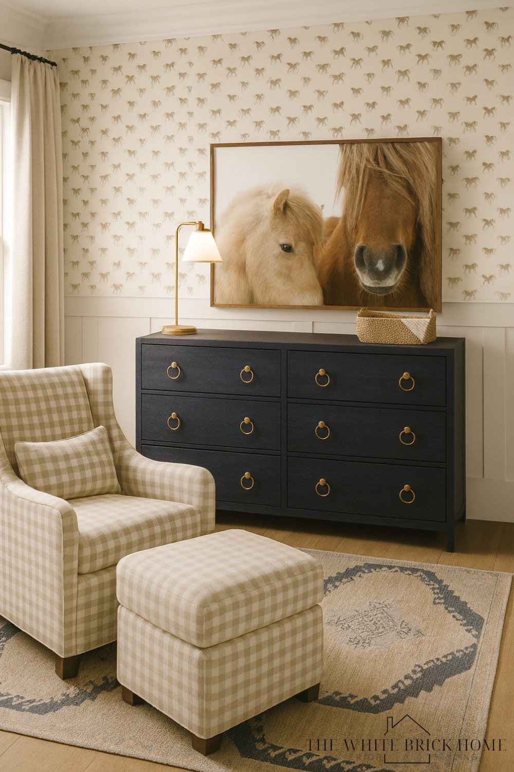 A timeless blend of charm and cozy sophistication, this design created a nursery that feels both warm and refined with a sense of equestrian charm. 

Nursery, nursery decor, nursery ideas, horse nursery, western themed nursery, nursery decor, nursery dresser, nursery ideas, nursery glider, area rug, Wayfair nursery furniture, neutral nursery, baby nursery, baby nursery decor, baby nursery ideas, nursery decor girls, Wayfair, Etsy, pottery barn, pottery barn kids 



#LTKHome #LTKBaby #LTKBump