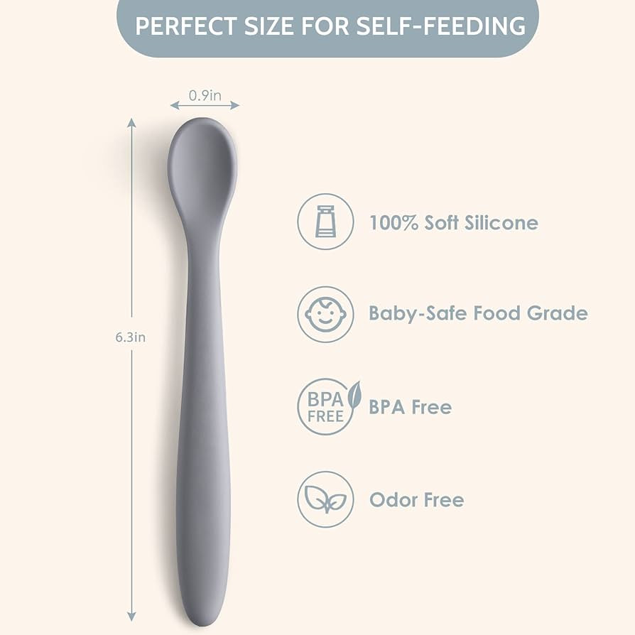 Silicone Baby Feeding Spoons, First Stage Baby Infant Spoons, Soft-Tip Easy on Gums I Training Sp... | Amazon (US)