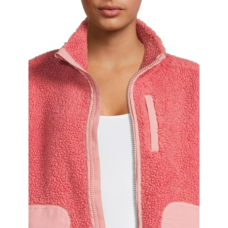 Time and Tru Women’s and Plus Full Zip Faux Sherpa Jacket | Walmart (US)