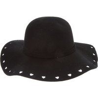 Black Floppy Hat with Cut Out Hearts | Claire's Accessories (UK)