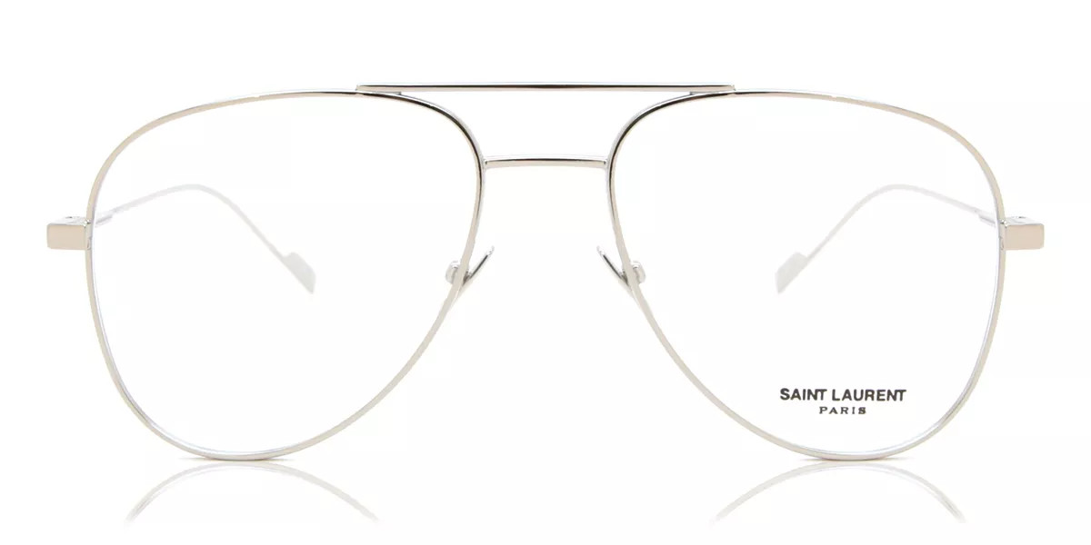 Saint Laurent CLASSIC 11 YSL 002 Men's Glasses Silver Size 55 - Free Lenses - HSA/FSA Insurance - Blue Light Block Available | SmartBuyGlasses Global