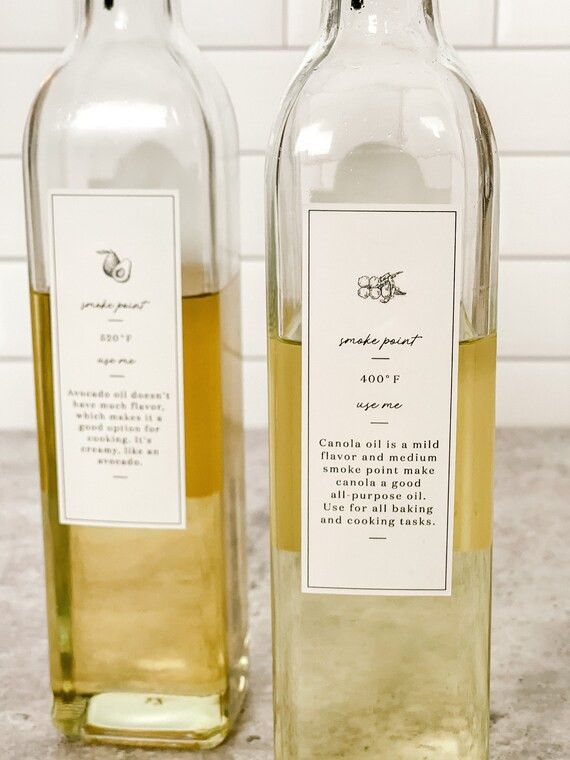 Oil Labels / Smoke Points / Pantry / Jars / Organization / for | Etsy | Etsy (US)