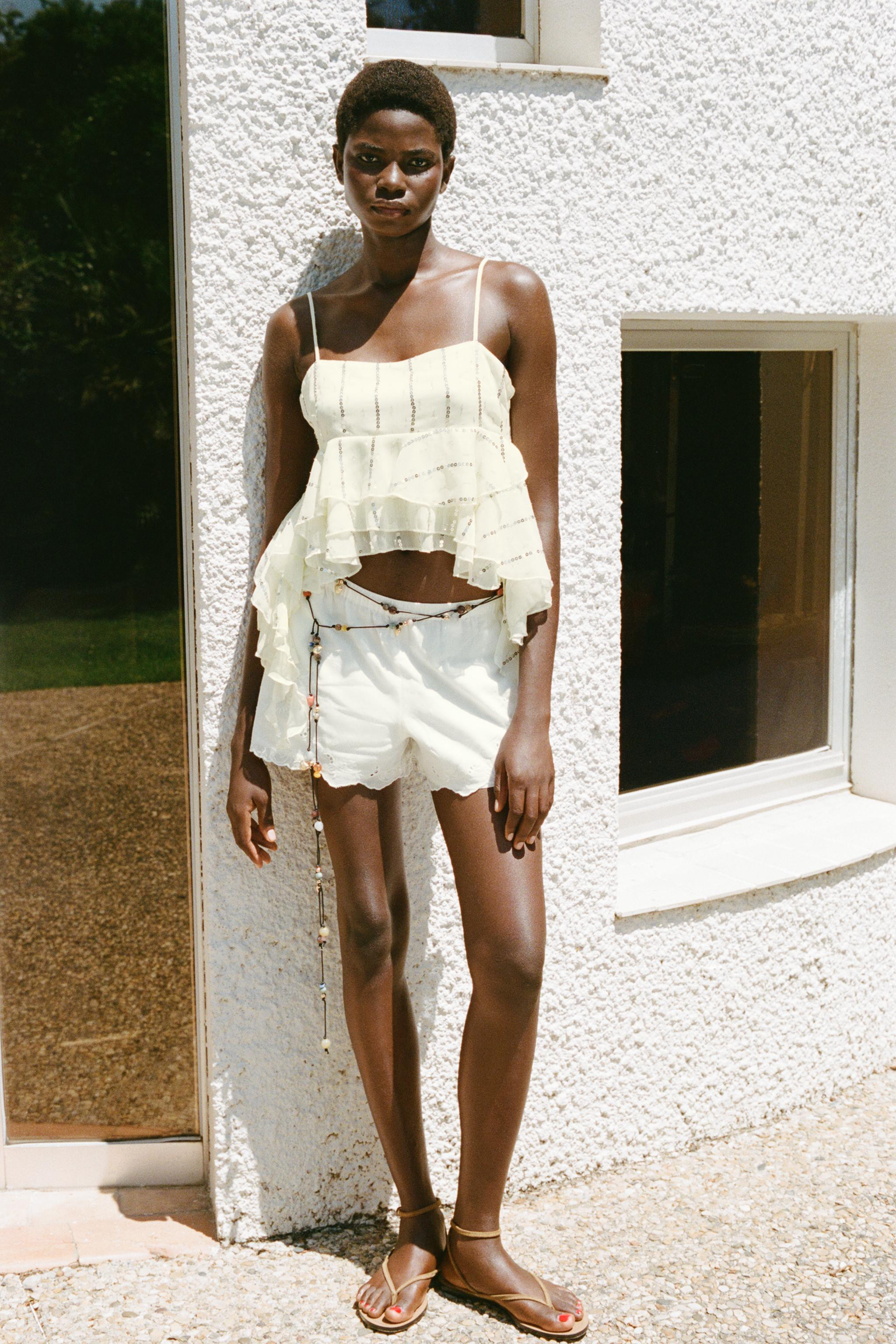 SUEDE FLAT SANDALS WITH APPLIQUÉ | Zara US