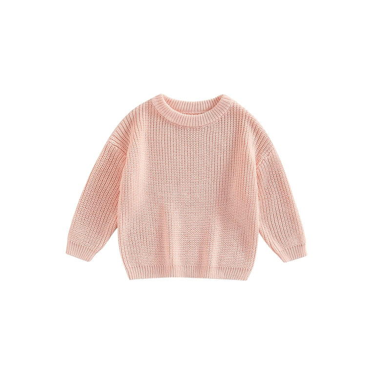 Diconna Toddler Kids Baby Girls Boys Round Neck Sweaters Long Sleeve Solid Color Loose Knitted Pu... | Walmart (US)