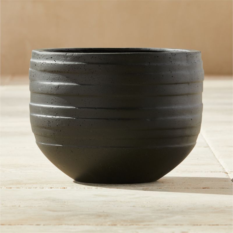 Bound Black Planter Small + Reviews | CB2 | CB2