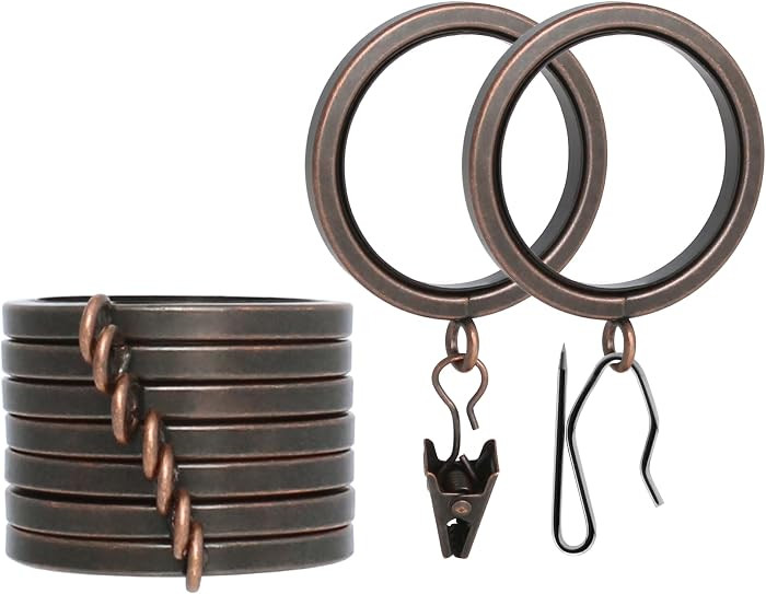 BlastHome\u00ae Luxury Curtain Rings - Premium Metal with Quiet, Smooth, Removable Nylon Inserts ... | Amazon (US)