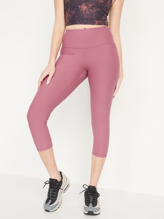 High-Waisted PowerSoft Side-Pocket Crop Leggings for Women | Old Navy (US)