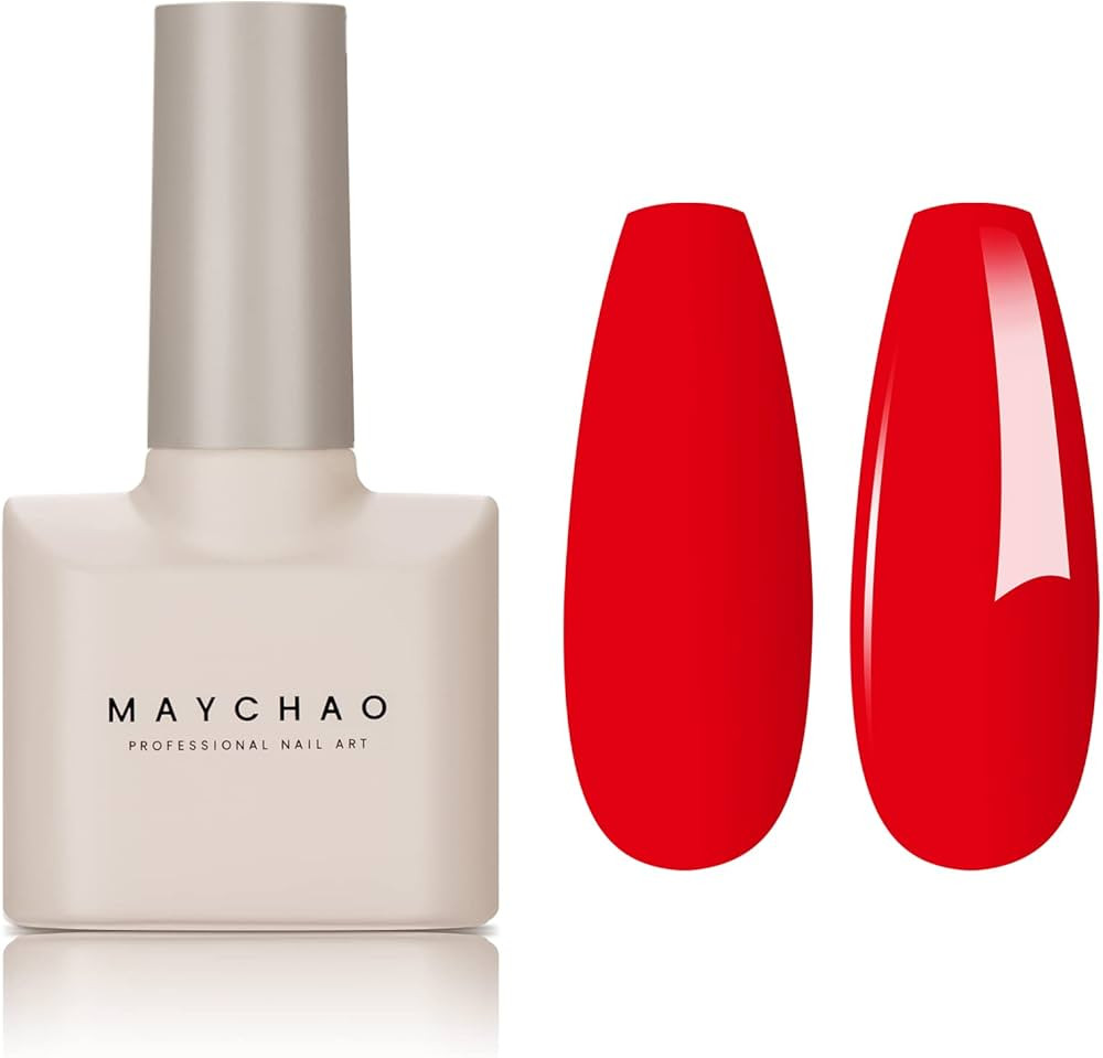 MAYCHAO 15ML Neon Red Gel Nail Polish 1Pc Bright Red Gel Polish Soak Off UV LED Nail Polish Nail ... | Amazon (US)
