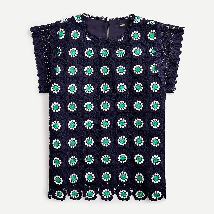 Floral crochet sleeveless top | J. Crew US