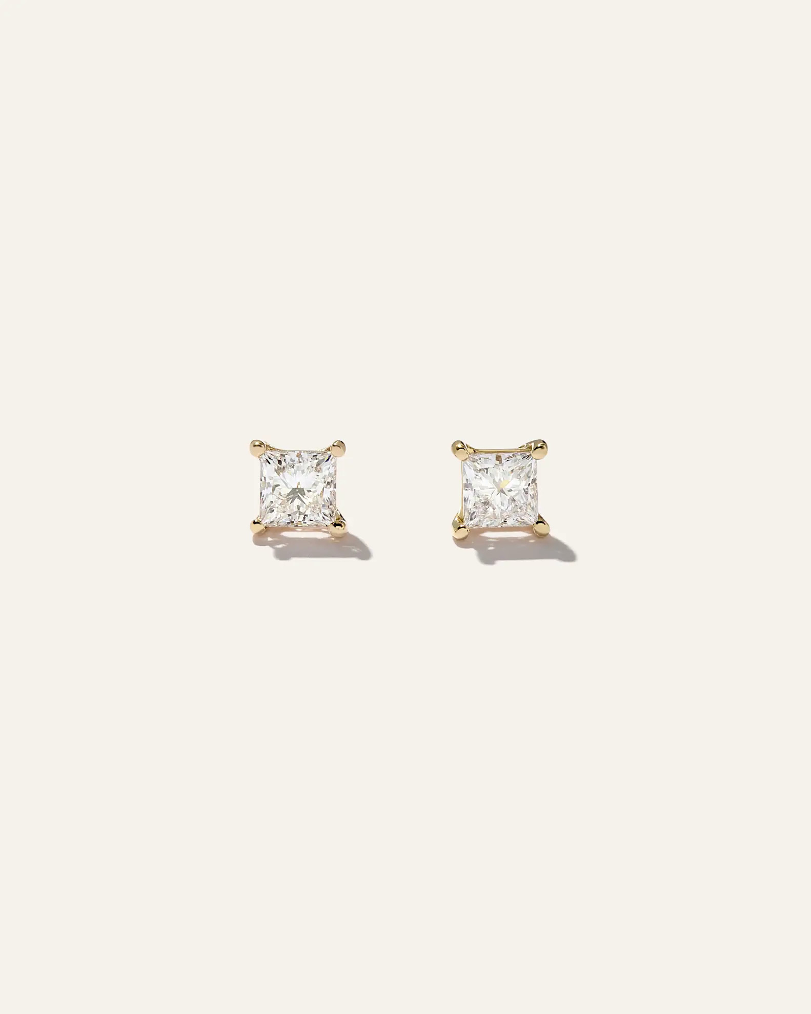 14K Gold Lab Grown Diamond Princess Solitaire Studs | Quince