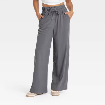 Women's Active Light High-Rise Wide Leg Pants - All In Motion™ Dark Gray L | Target