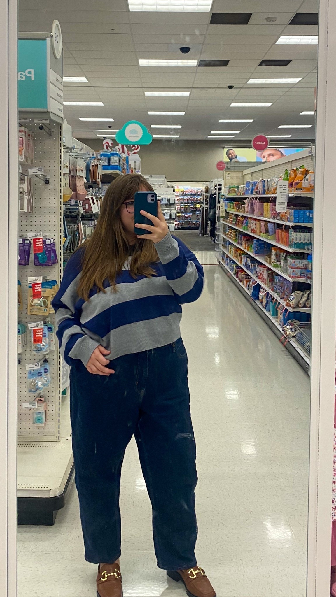 perfect fall fit, cropped sweater navy stripes, dark wash barrel jeans from old navy, brown loafers with gold buckle from walmart, clearance. plus size, XXL size shirt, size 18 jeans

#LTKSaleAlert #LTKPlusSize #LTKSeasonal