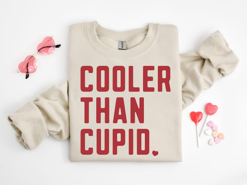 Cooler Than Cupid Valentines Shirt, Valentine Sweatshirt, Retro Valentines Shirt, Kid Valentines ... | Etsy (US)