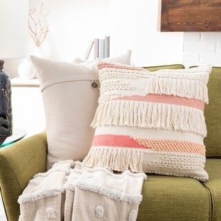 Malin Hand Woven Boho Fringe 20-inch Poly or Down Throw Pillow - Polyester | Bed Bath & Beyond