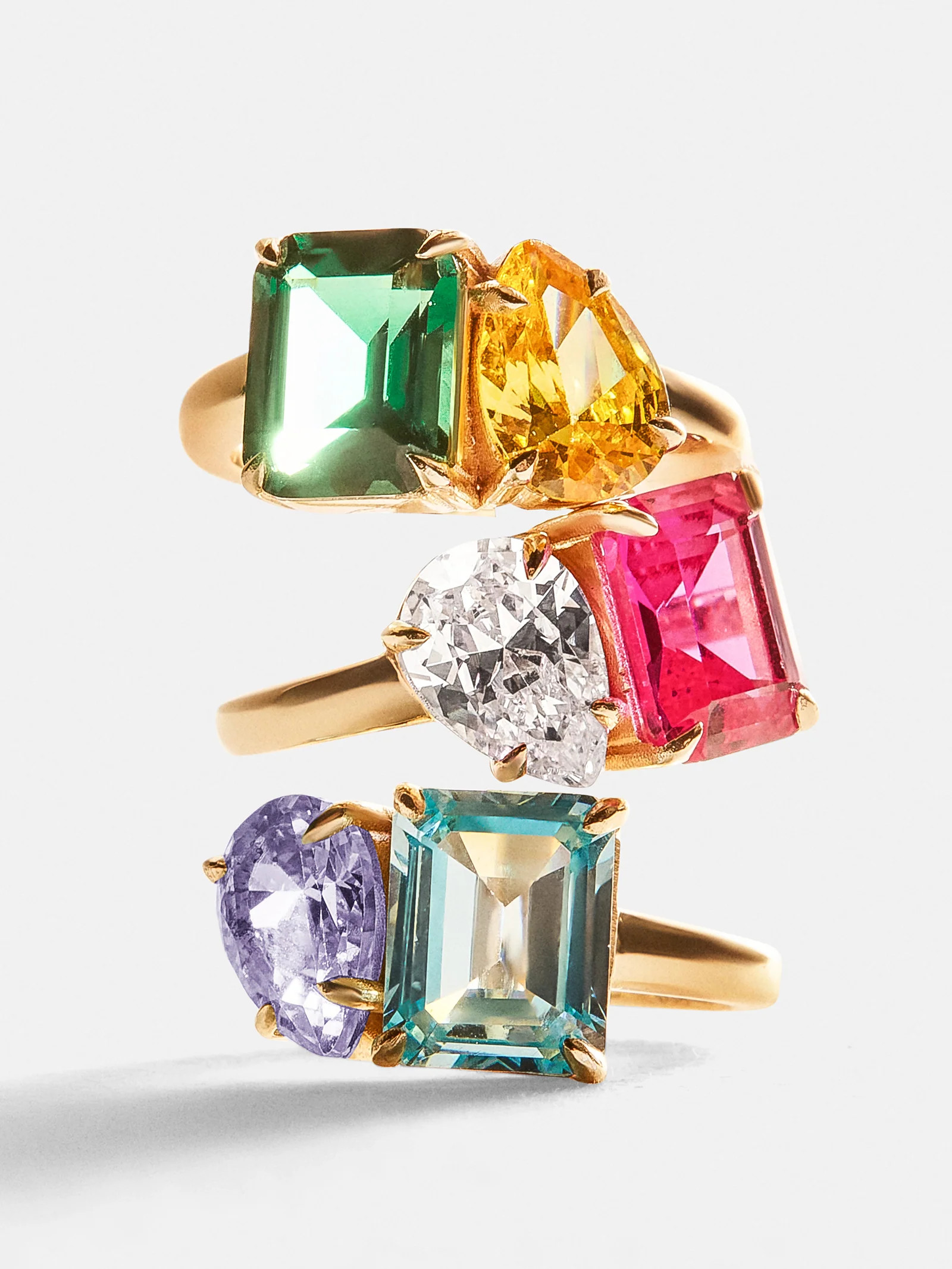 Toi et Moi Custom Birthstone Ring - Gold | BaubleBar