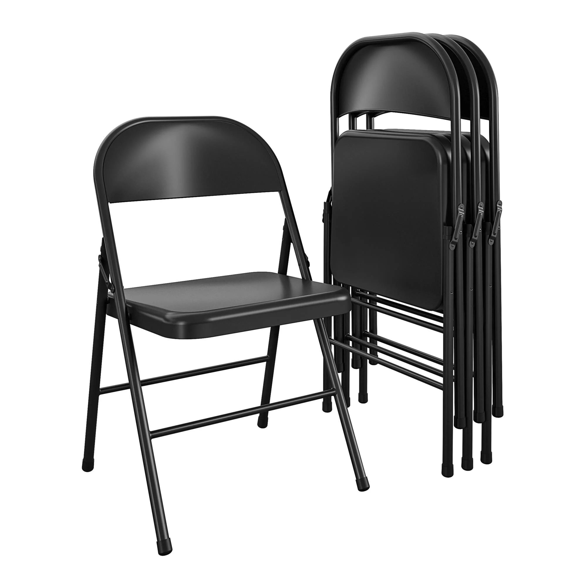 Mainstays Steel Folding Chair (4 Pack), Black | Walmart (US)