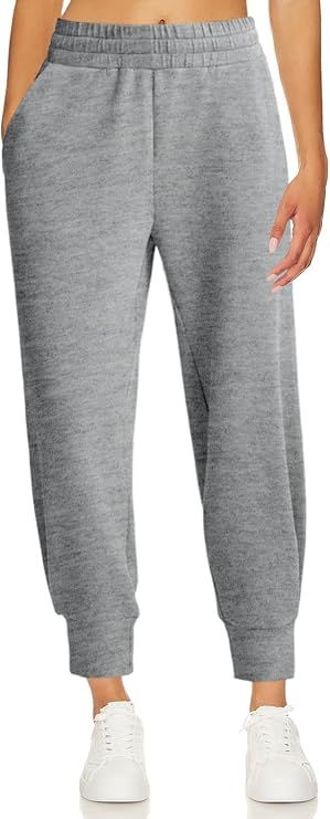 Fisoew Womens High Waisted Baggy Sweatpants Track Active Joggers Fall Workout Pants with Pockets | Amazon (US)