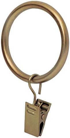 Ivilon Drapery Curtain Clip Rings - Clips Ring for Curtain Panels 1.7", Set of 14 - Warm Gold | Amazon (US)