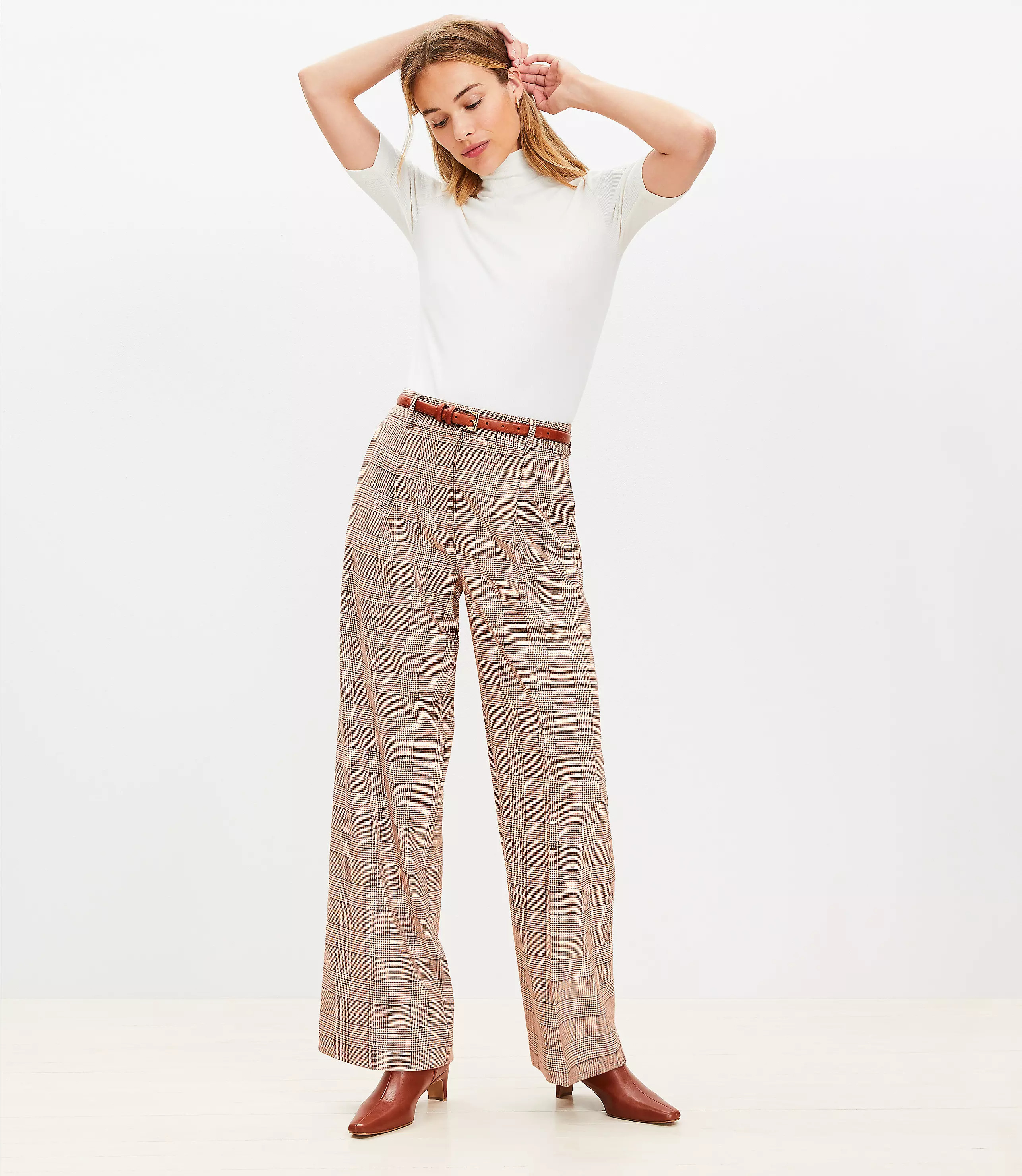 Petite Peyton Trouser Pants in Plaid | LOFT