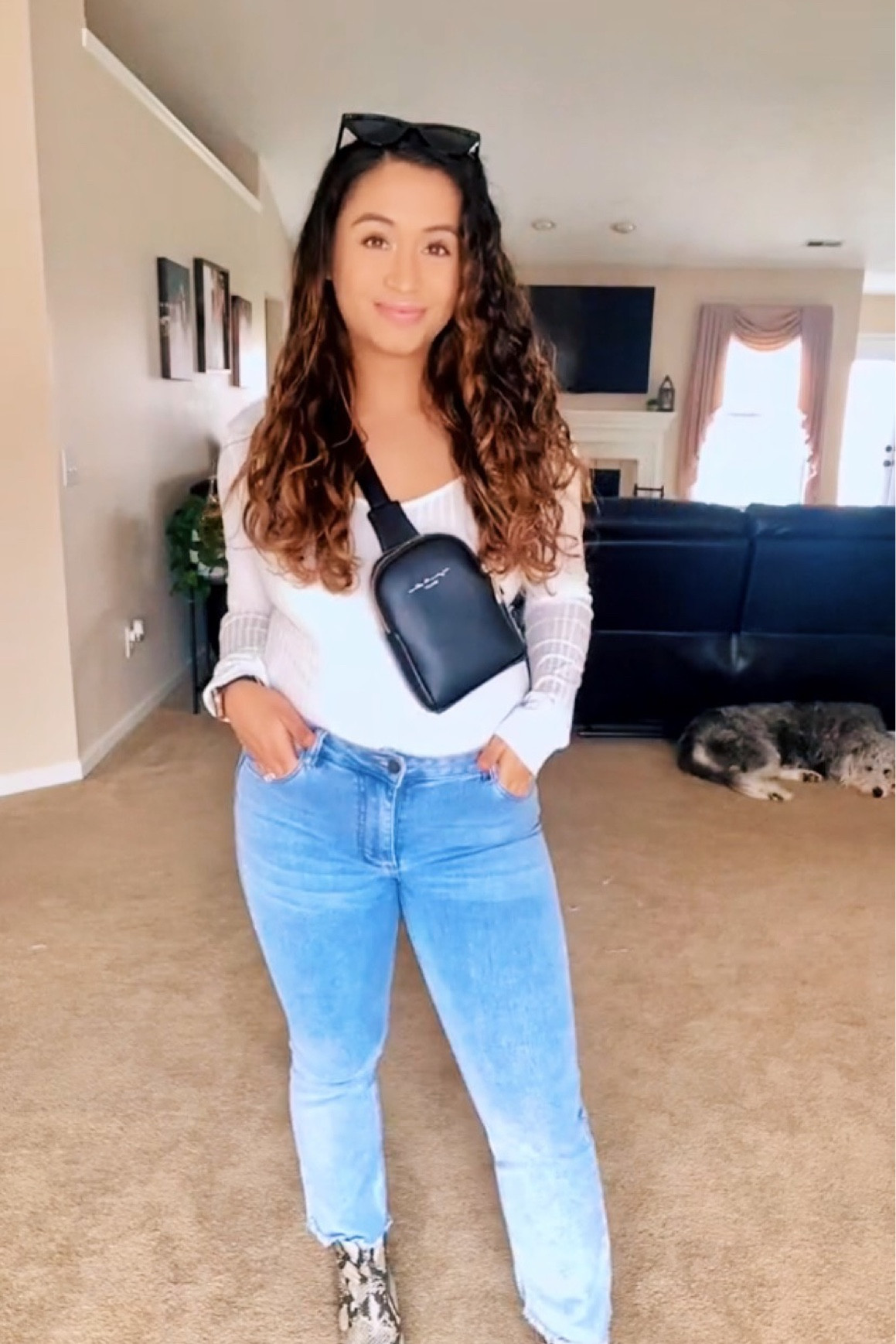 Everyday casual and cute outfit. Wearing a white bodysuit, cropped flare jeans, and snake print boots. 🤍

#LTKstyletip #LTKfit #LTKunder50