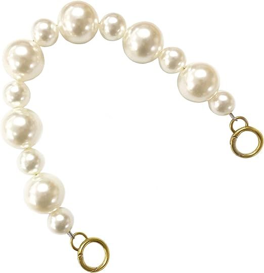 TSJ Imitation Pearl Beads Short Handbag Chain Replacement 15” Purse Straps for Handbags Bag Cha... | Amazon (US)