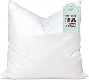 Pillowflex Synthetic Down Pillow Insert - 22x22 Down Alternative Pillow, Ultra Soft Body Pillow, ... | Amazon (US)