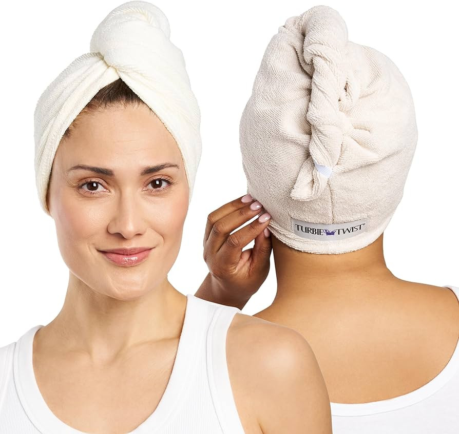 Amazon.com : Turbie Twist 2-Pack Microfiber Hair Towel for Beauty, Travel, Gifting - Wrap Turban ... | Amazon (US)