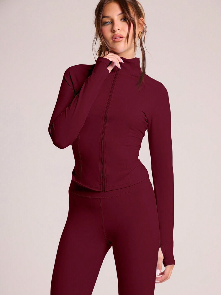 Musera Sport Zip Up Long Sleeve Fitted Sports Jacket, Padel, Tennis, Pickleball Gym Fitness Pilates Daily Casual | SHEIN