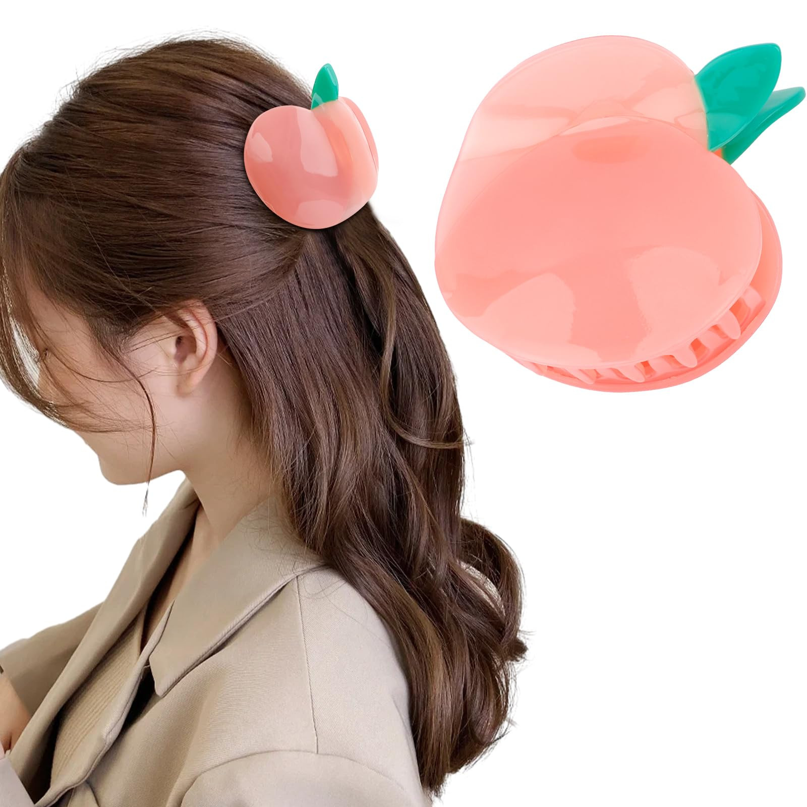 Peach Hair Clips, Cute Fruit Hair Claw Clip for Women Girls, Acetate Hair Accessories Gift | Amazon (US)