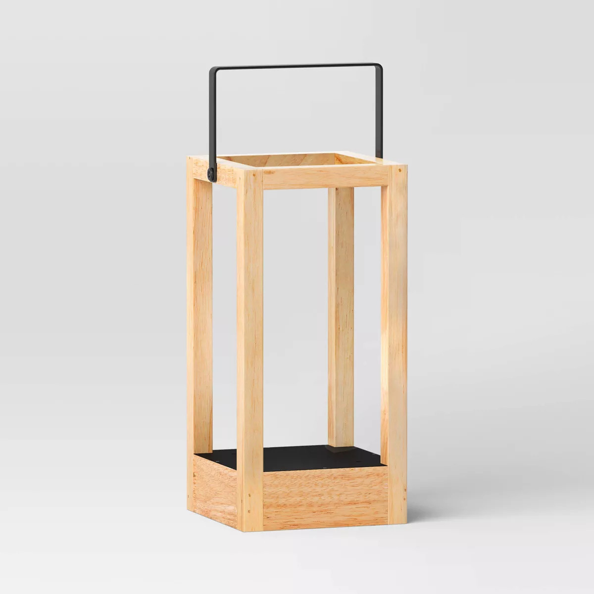 Pillar Metal/Wood Small Lantern Candle Holder Natural Wood - Threshold™ | Target