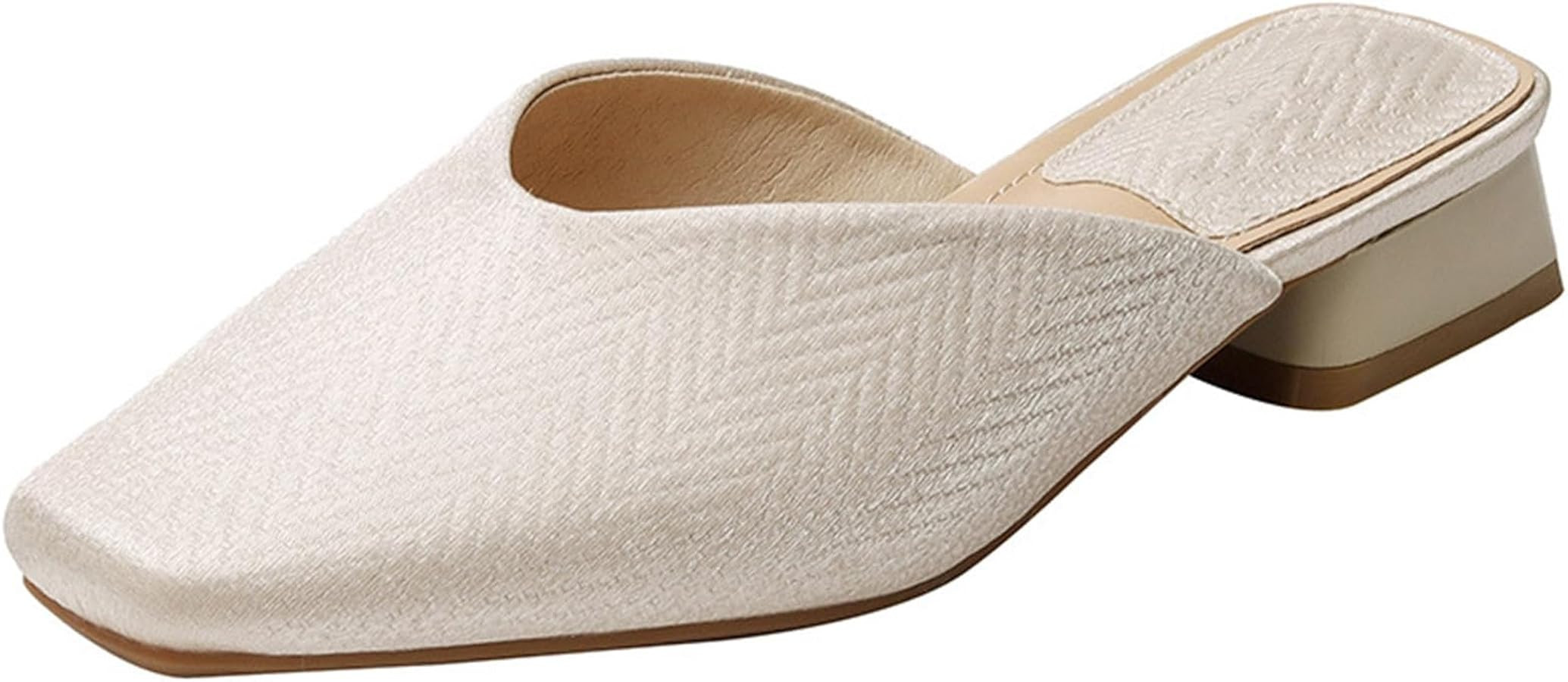 AngryMonkey Women Flats Mules Comfort Closed Toe Square Toe Backless Slides Chunky Low Heeled San... | Amazon (US)