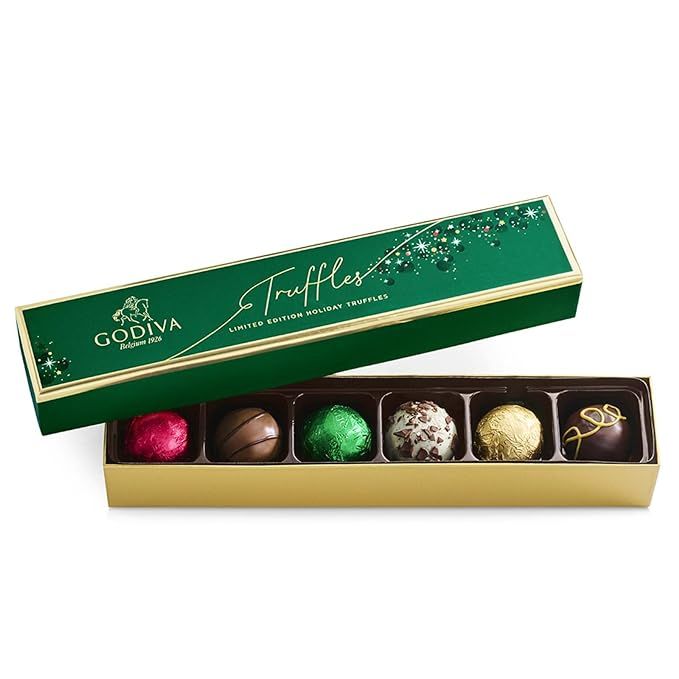 Godiva Chocolatier Chocolate Holiday Truffle Flight - 6 Piece Limited Edition Assorted Gift Box ... | Amazon (US)