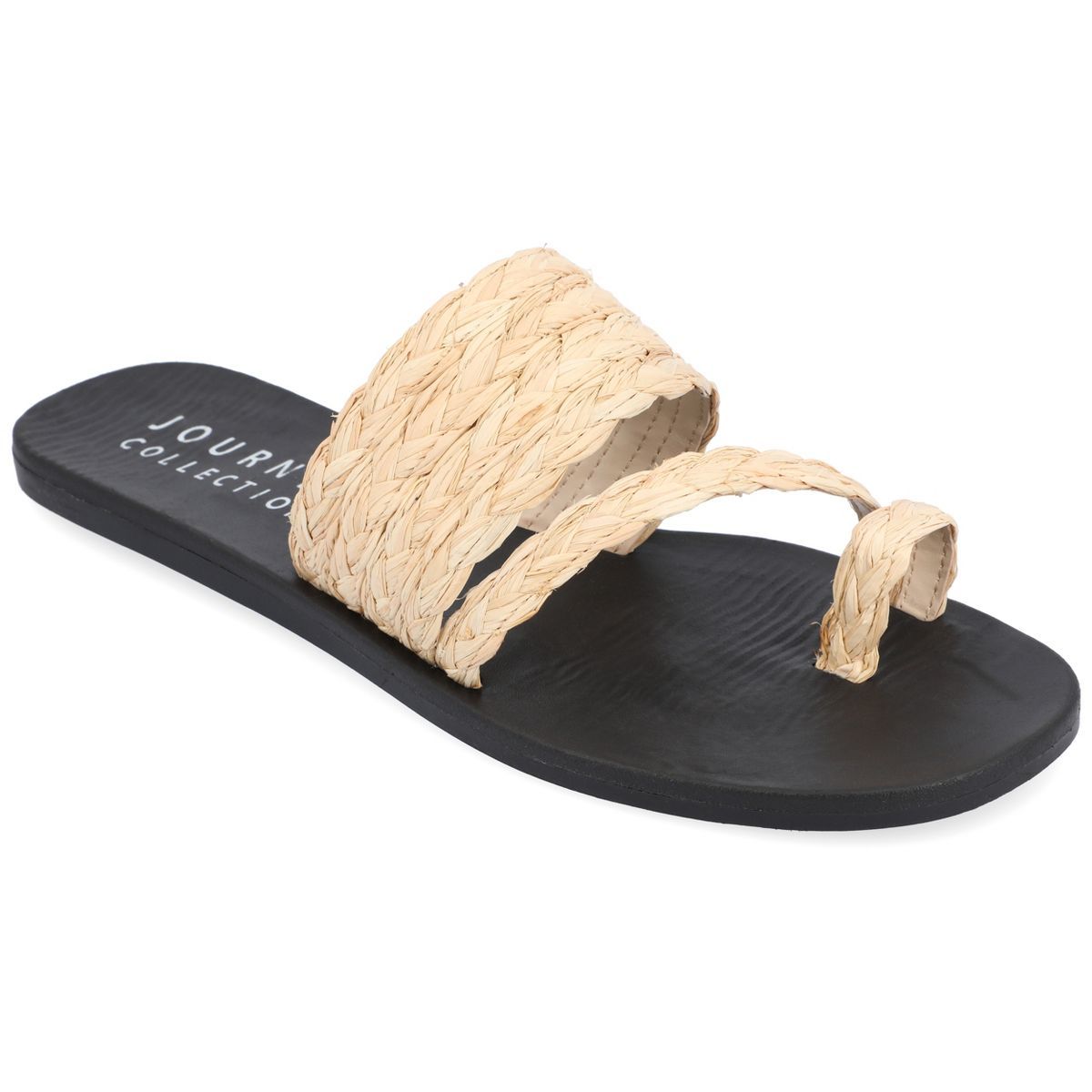 Journee Collection Womens Zindy Raffia Slip On Slide Sandal | Target