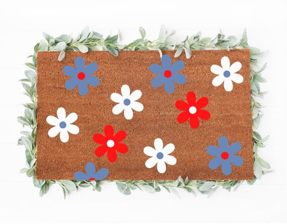 Summer Daisy Doormat | Summer Doormat | Summer Decor | 4th of July Decor | Housewarming Gift | co... | Etsy (US)