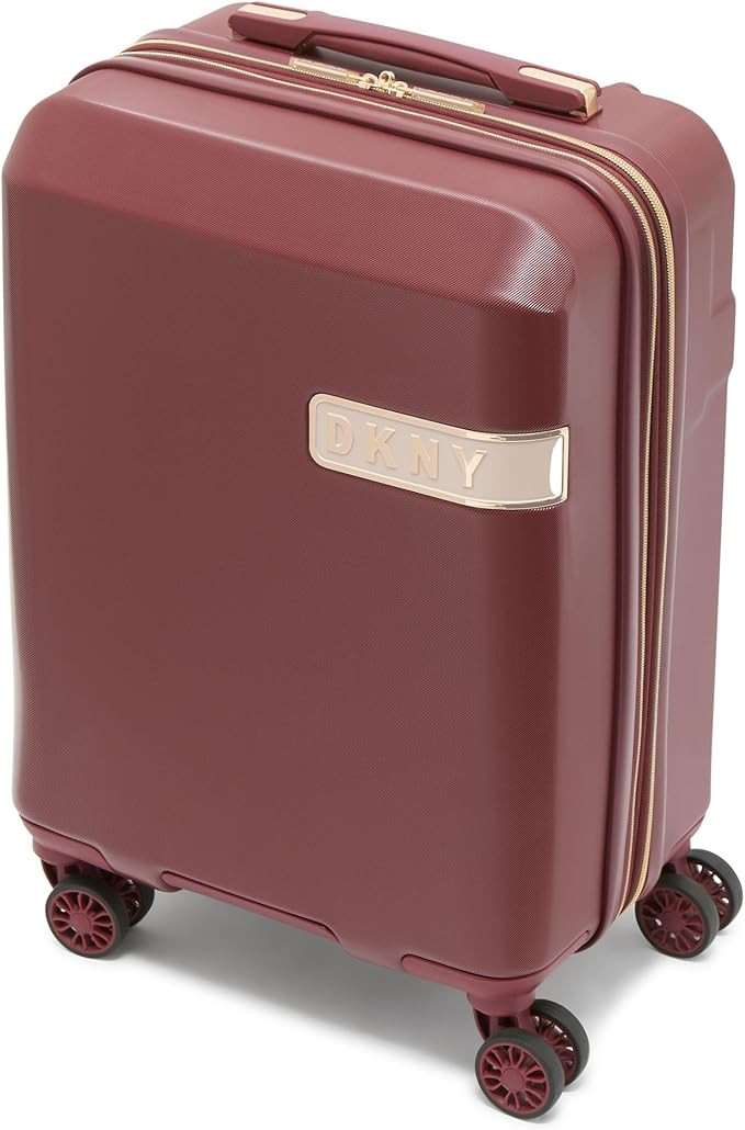 DKNY Spinner Hardside Carryon Luggage, Wine, 21" | Amazon (US)