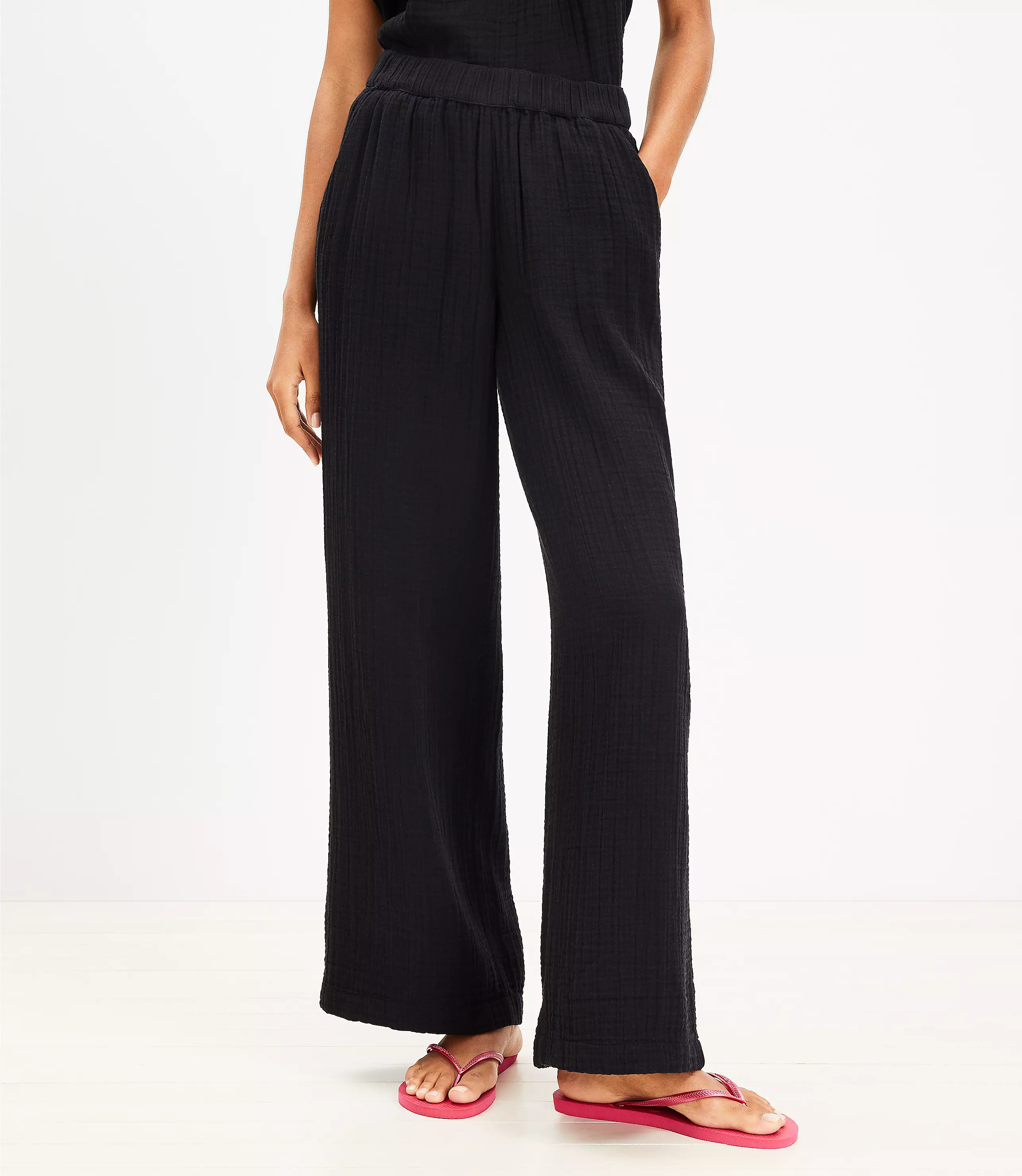 LOFT Beach Triple Cloth Wide Leg Pants | LOFT